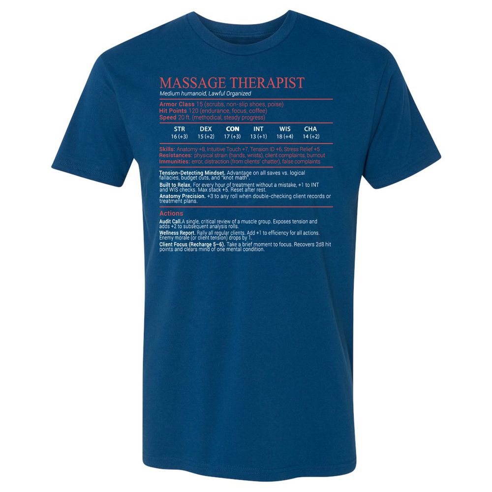 Massage Therapist Stats Block - Cool Blue - 5