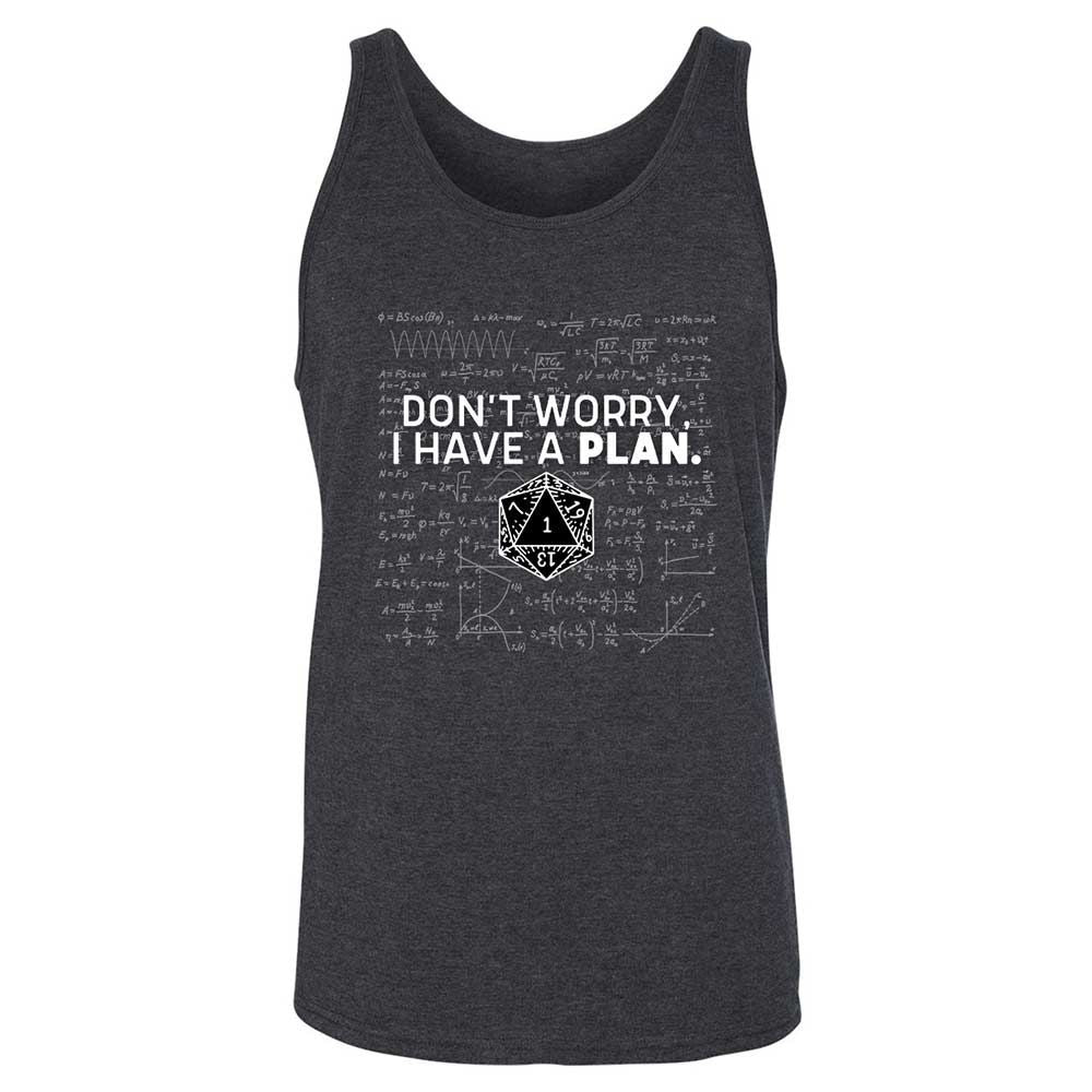 Dont Worry I Have A Plan Unisex Jersey Tank - Dark Grey Heather - 5