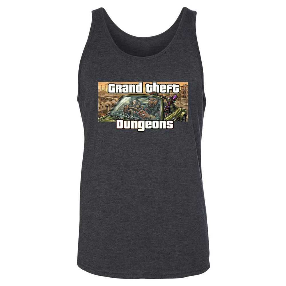 Grand Theft Dungeons Unisex Jersey Tank - Dark Grey Heather - 5