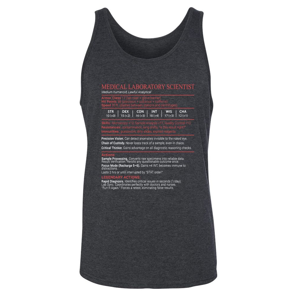 Medical Laboratory Scientist Stats Block - Dark Grey Heather - 5