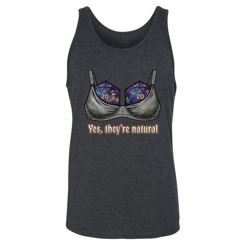 They Are Natural Nat20 Unisex Jersey Tank - Dark Grey Heather - 5