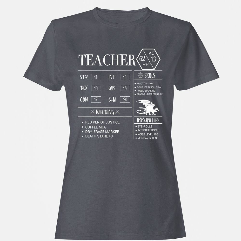 Teacher New Women's T-Shirt - Dark Heather - 5