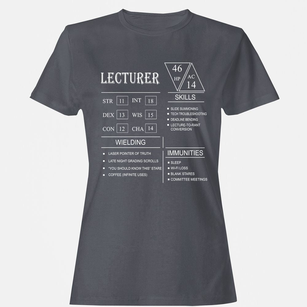 Lecturer New Women's T-Shirt - Dark Heather - 5