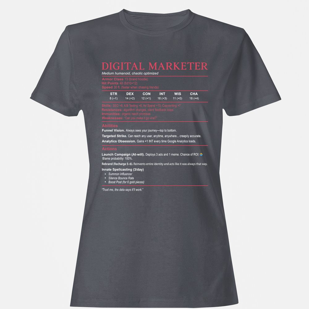 Digital Marketer Stats Women's T-Shirt - Dark Heather - 5