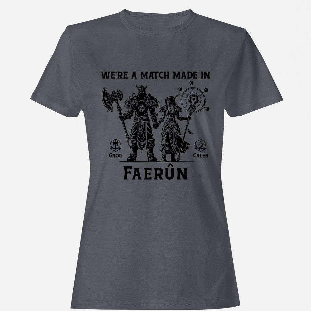 Custom DnD Class Couple Women's T-Shirt - Dark Heather - 5