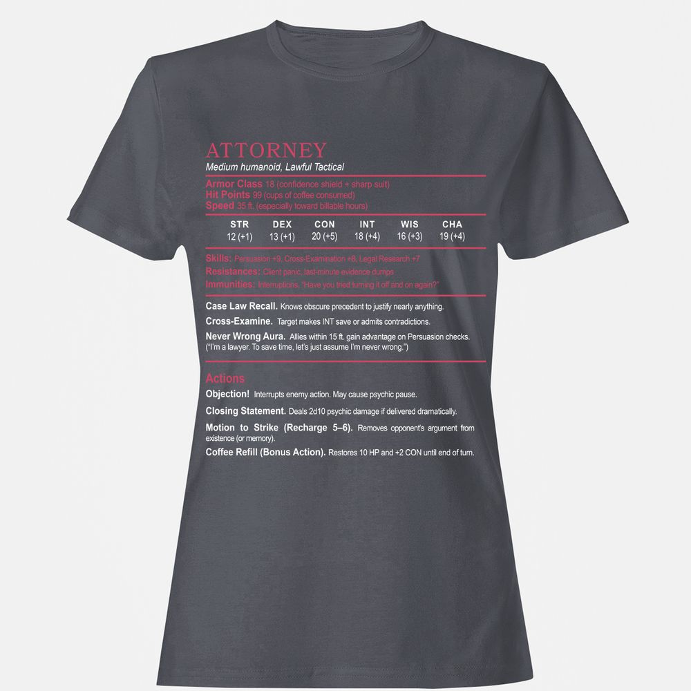 Attorney Women's T-Shirt - Dark Heather - 5