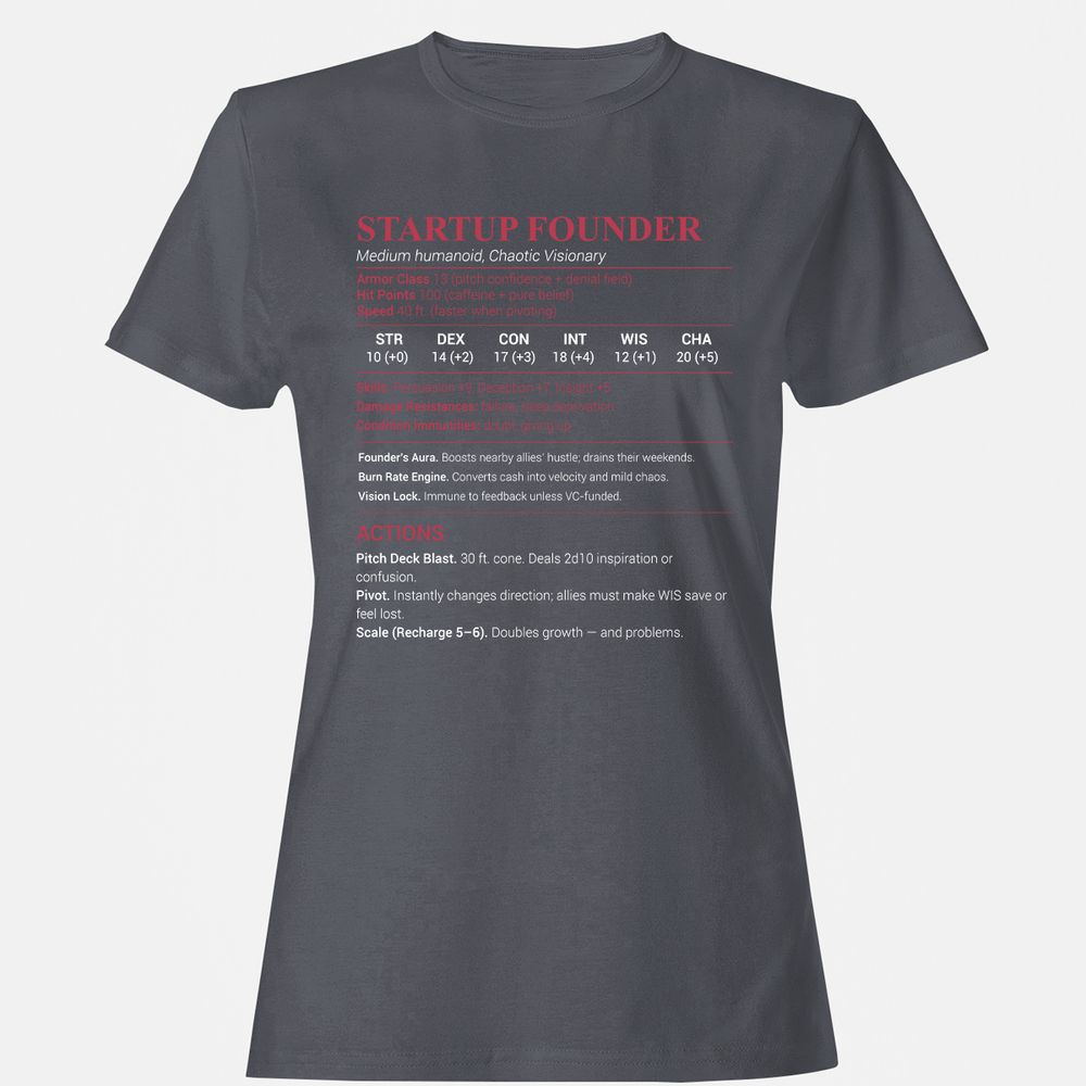 Startup Founder Women's T-Shirt - Dark Heather - 5