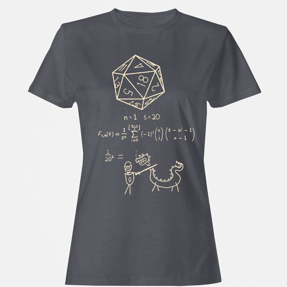 Science Of20 Sided Dice Women's T-Shirt - Dark Heather - 5