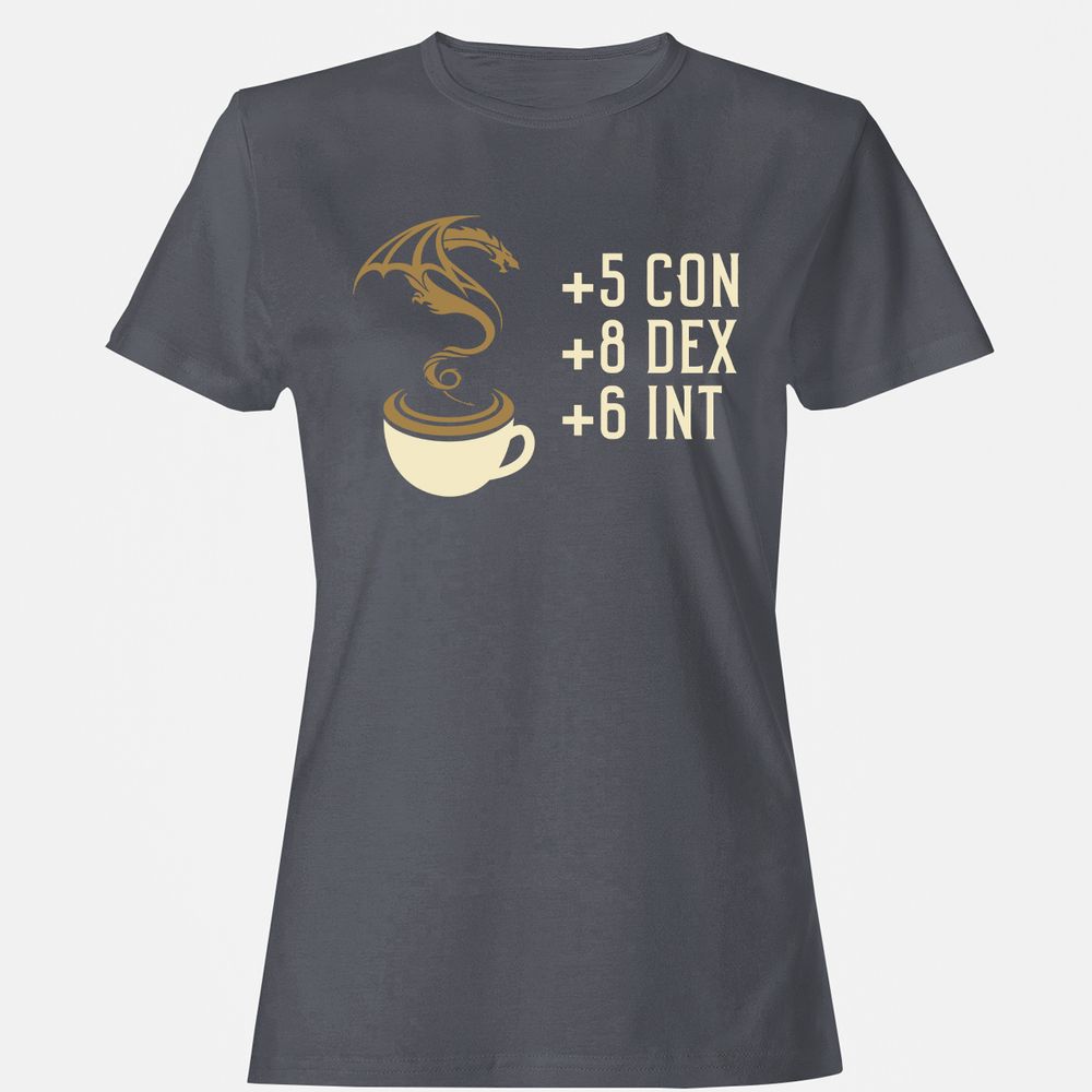 Coffee Dragon Women's T-Shirt - Dark Heather - 5