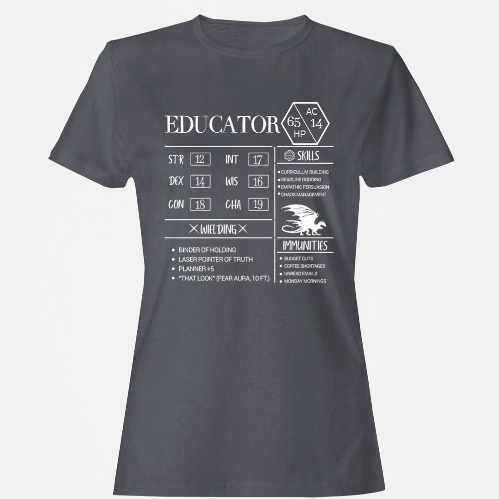Educator New Women's T-Shirt - Dark Heather - 5