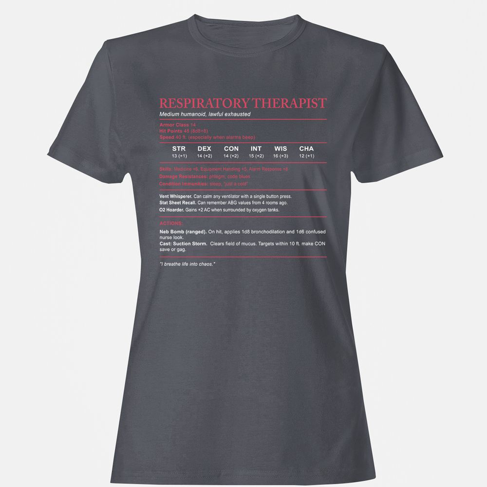 Respiratory Therapist Women's T-Shirt - Dark Heather - 5