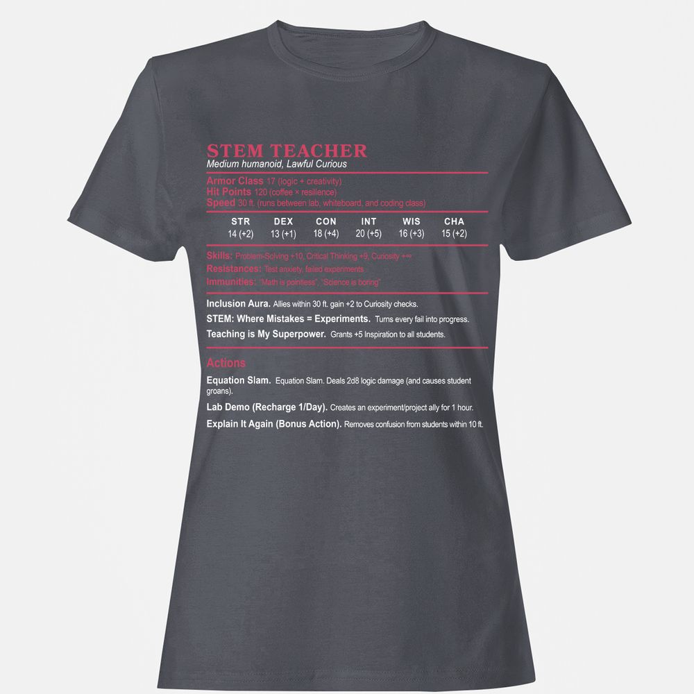STEM TEACHER Women's T-Shirt - Dark Heather - 5
