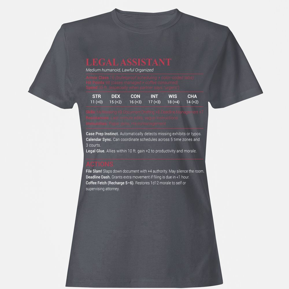 Legal Assistant Women's T-Shirt - Dark Heather - 5