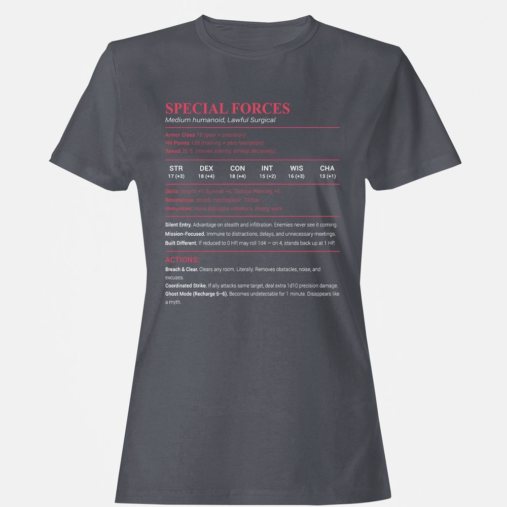 Special Forces Women's T-Shirt - Dark Heather - 5
