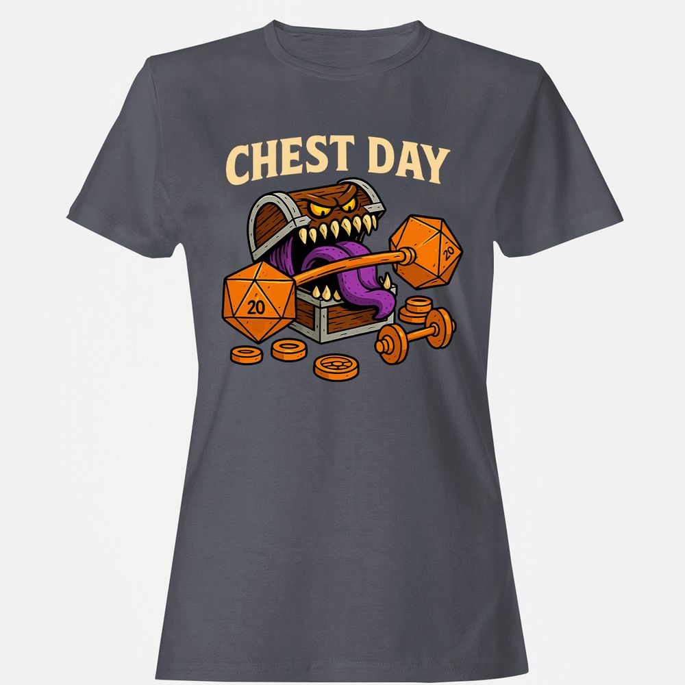 Chest Day Women's T-Shirt - Dark Heather - 5