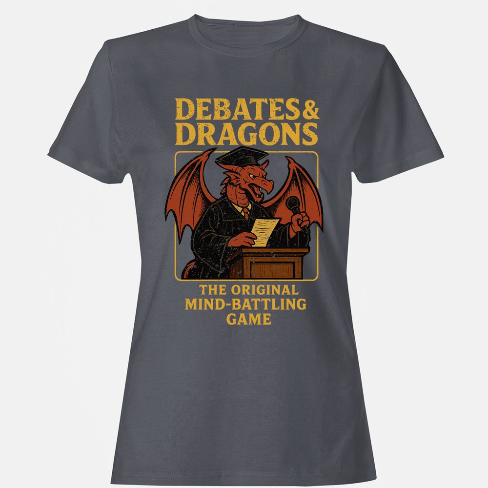 Debates & Dragons Women's T-Shirt - Dark Heather - 5