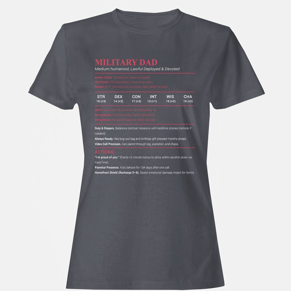 Military Dad Women's T-Shirt - Dark Heather - 5