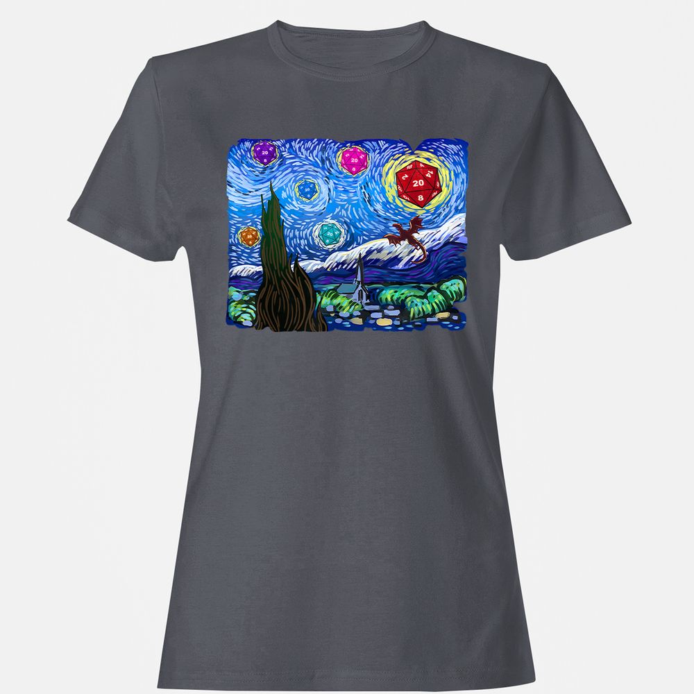 Dragon Starry Night Women's T-Shirt - Dark Heather - 5