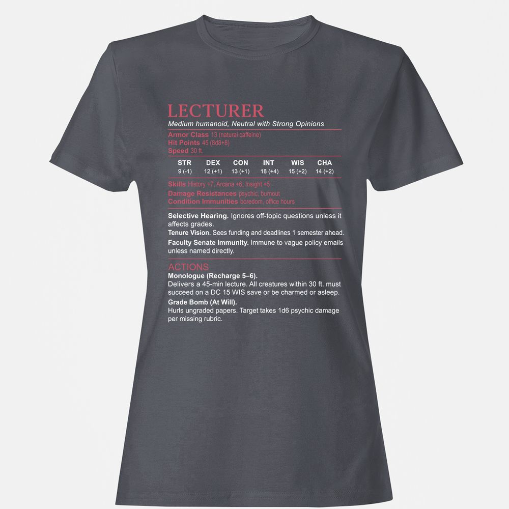 Lecturer Stats Women's T-Shirt - Dark Heather - 5