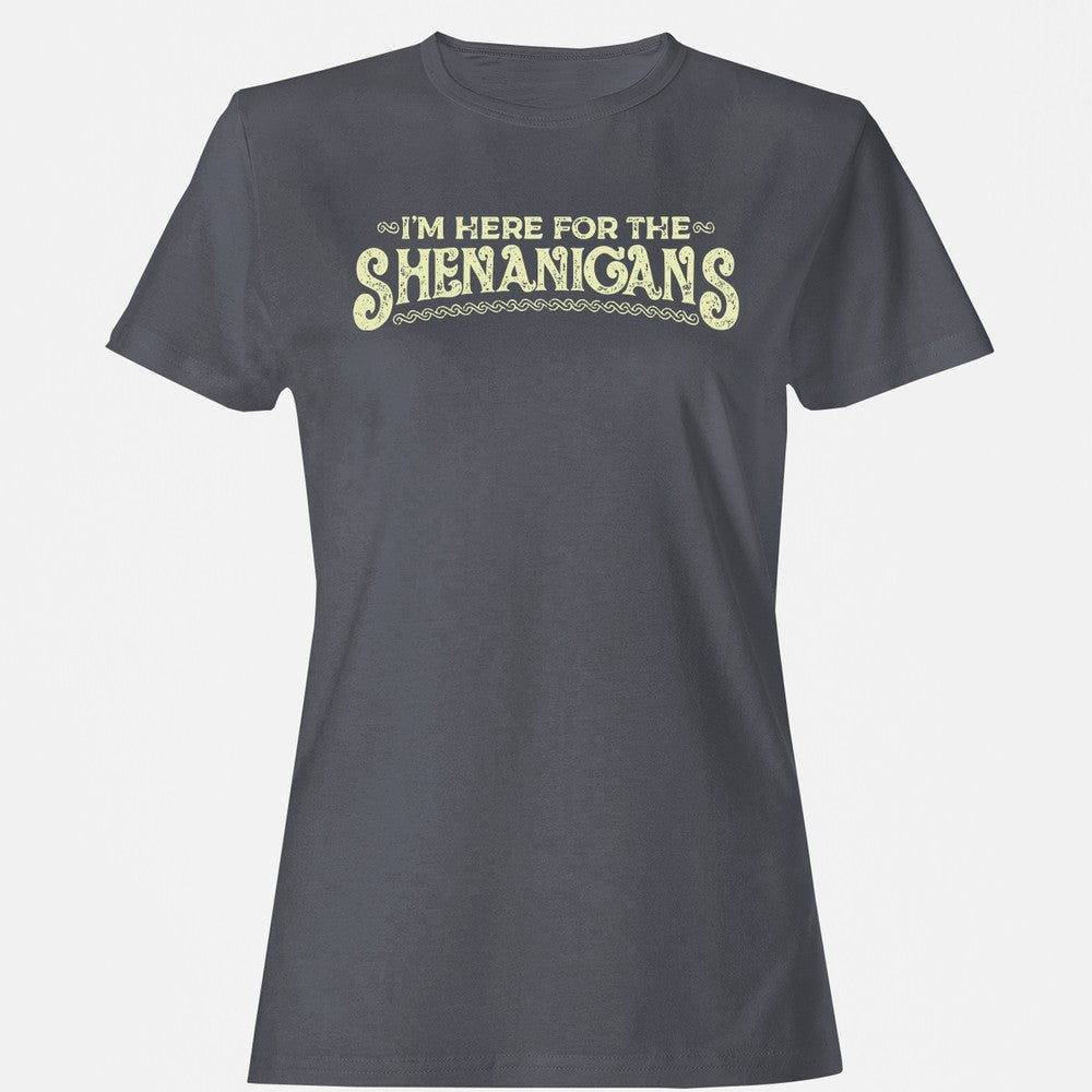 Here For The Shenanigans Women's T-Shirt - Dark Heather - 5