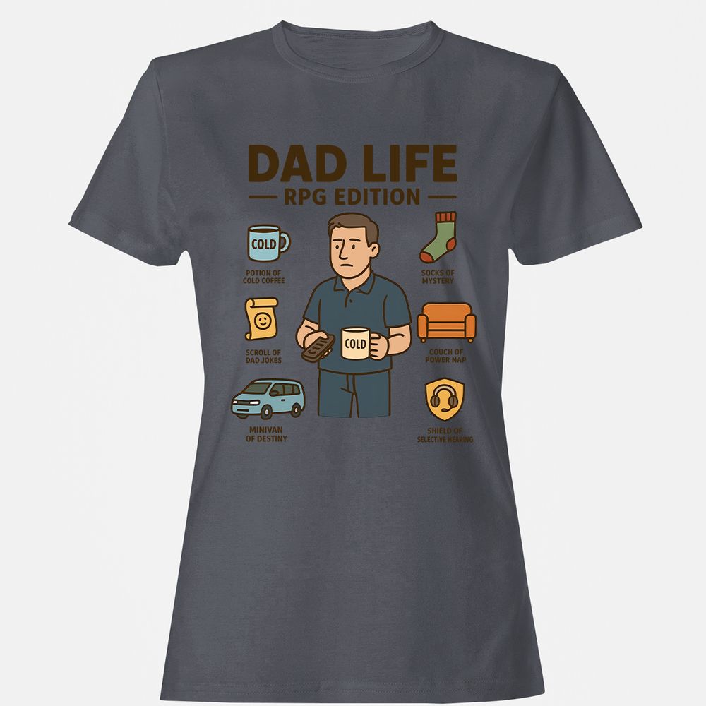 Dad Life RPG Edition Women's T-Shirt - Dark Heather - 5