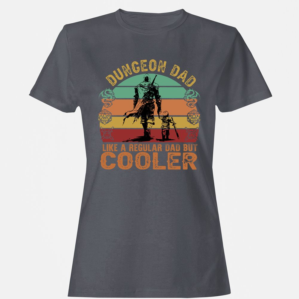 Dungeon Dad Like A Regular Dad Women's T-Shirt - Dark Heather - 5