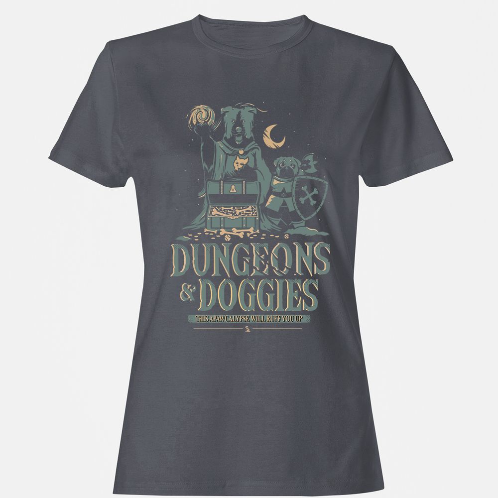Dungeons & Doggies Women's T-Shirt - Dark Heather - 5