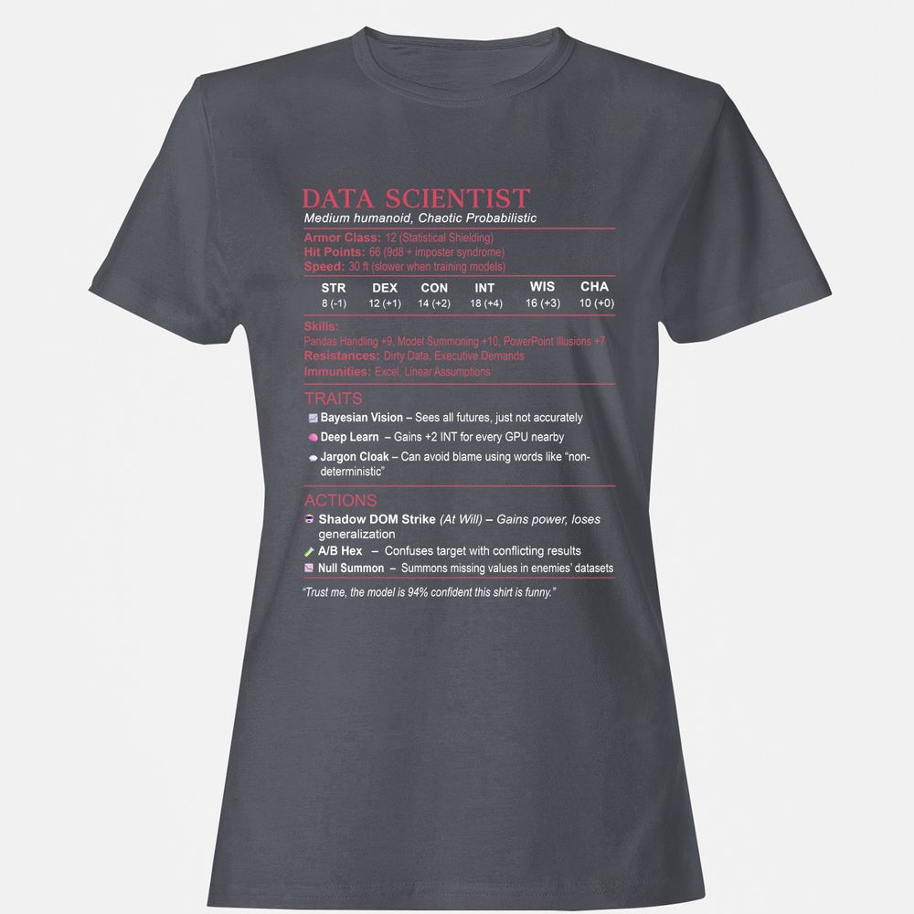 Data Scientist Stats Women's T-Shirt - Dark Heather - 5