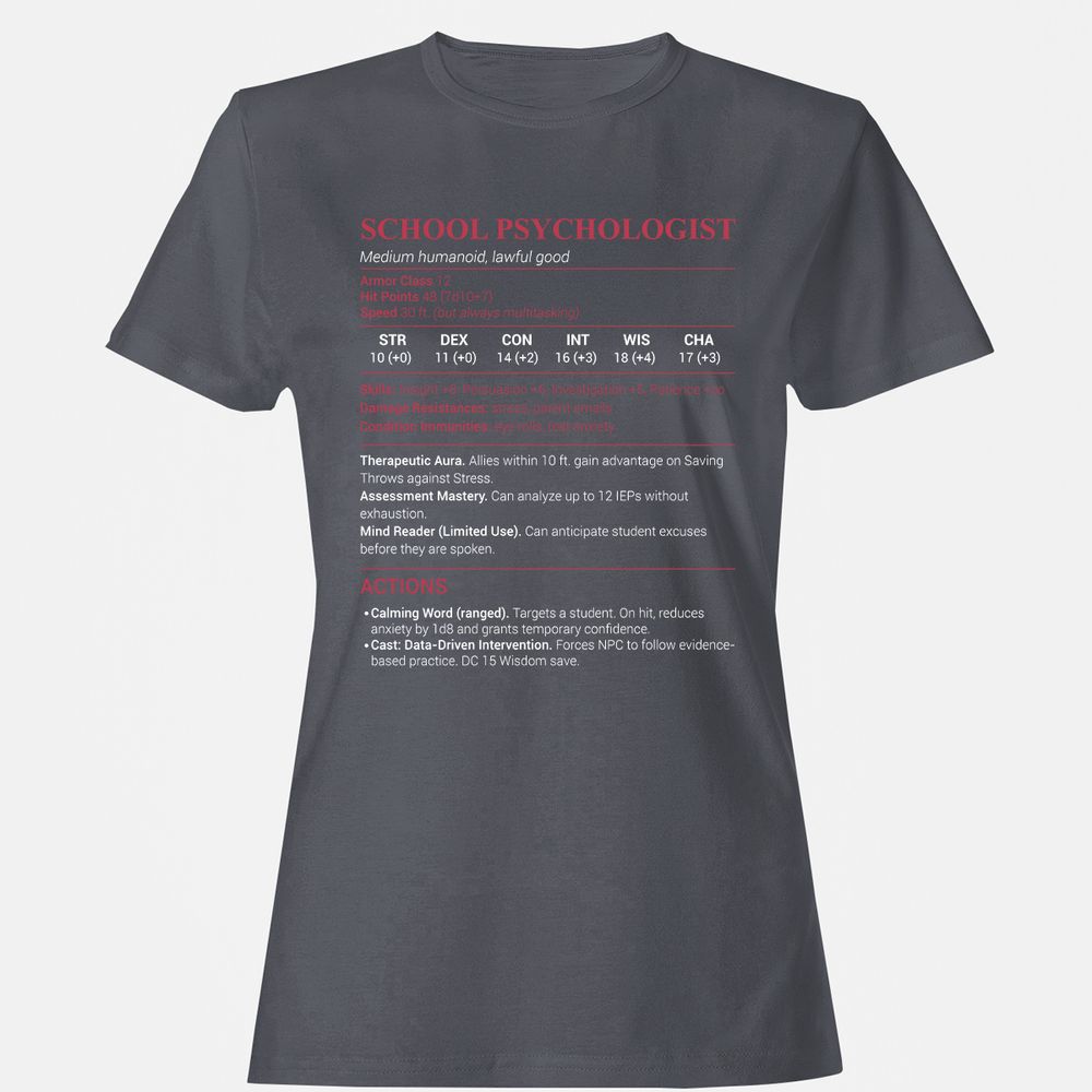 School Psychologist Women's T-Shirt - Dark Heather - 5