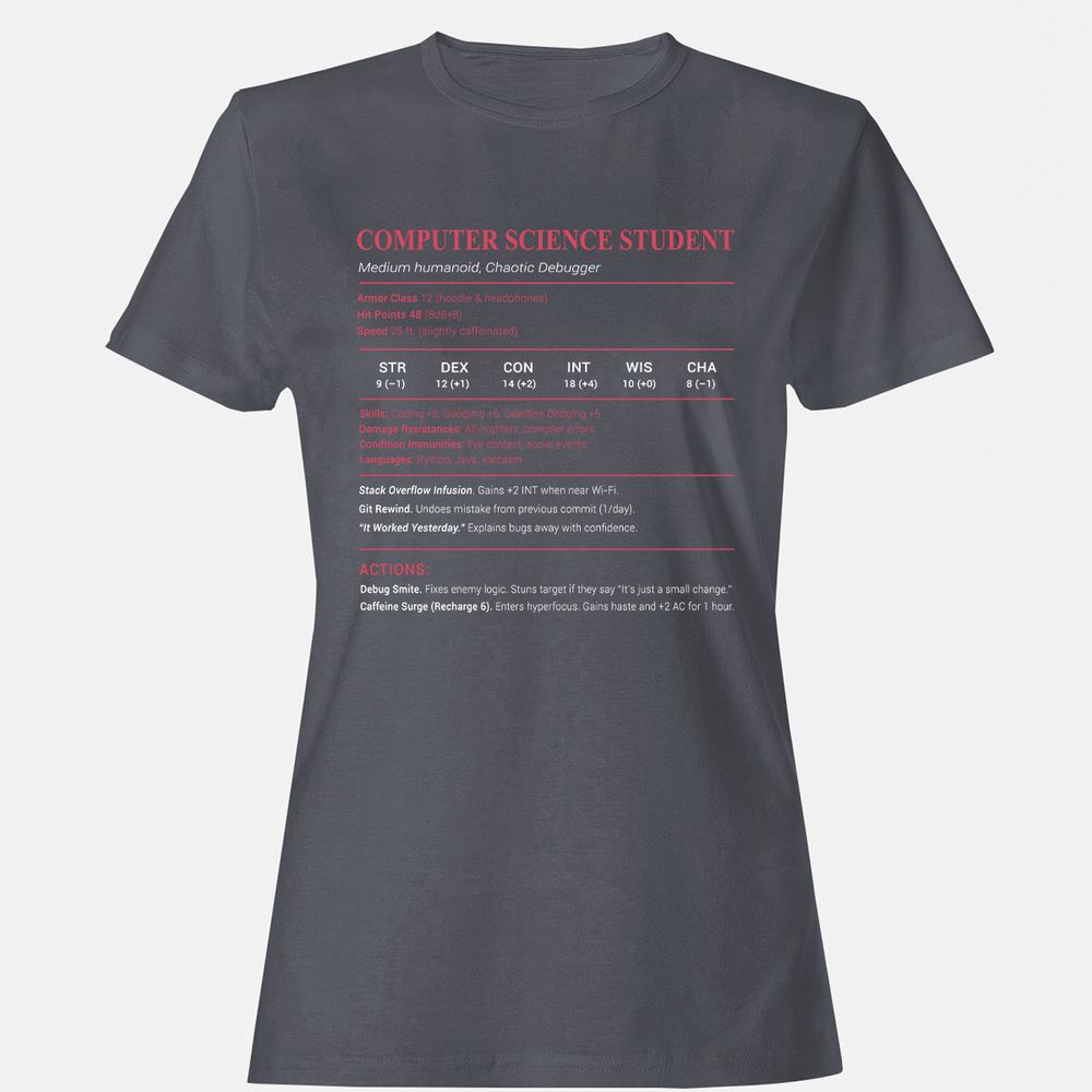 Computer Science Student Women's T-Shirt - Dark Heather - 5
