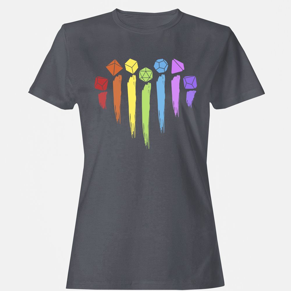 Dice Rainbow Heart Shape - Dark Heather - 5