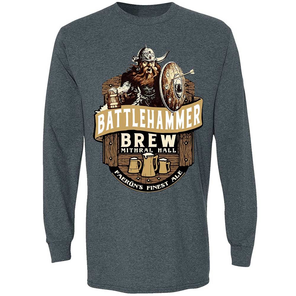 Battlehammer Brew Long Sleeve T-Shirt - Dark Heather - 5