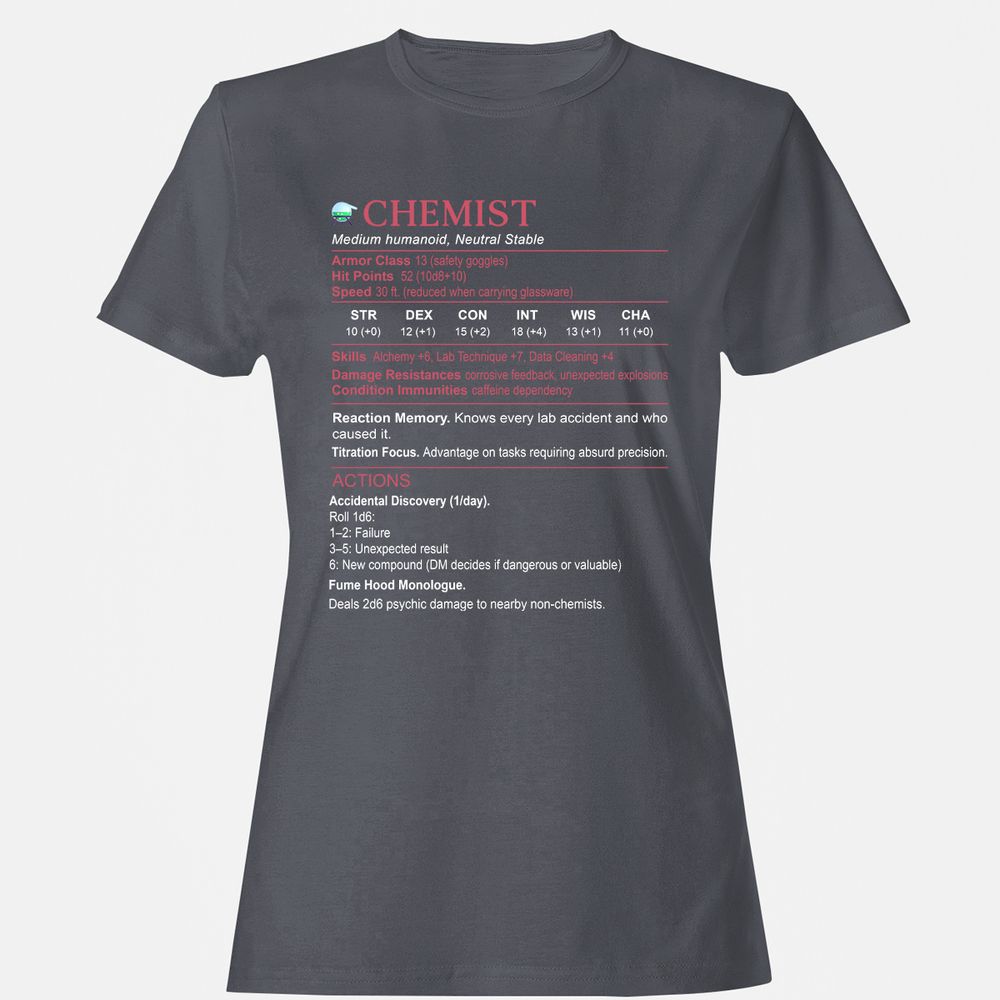Chemist Stats Women's T-Shirt - Dark Heather - 5