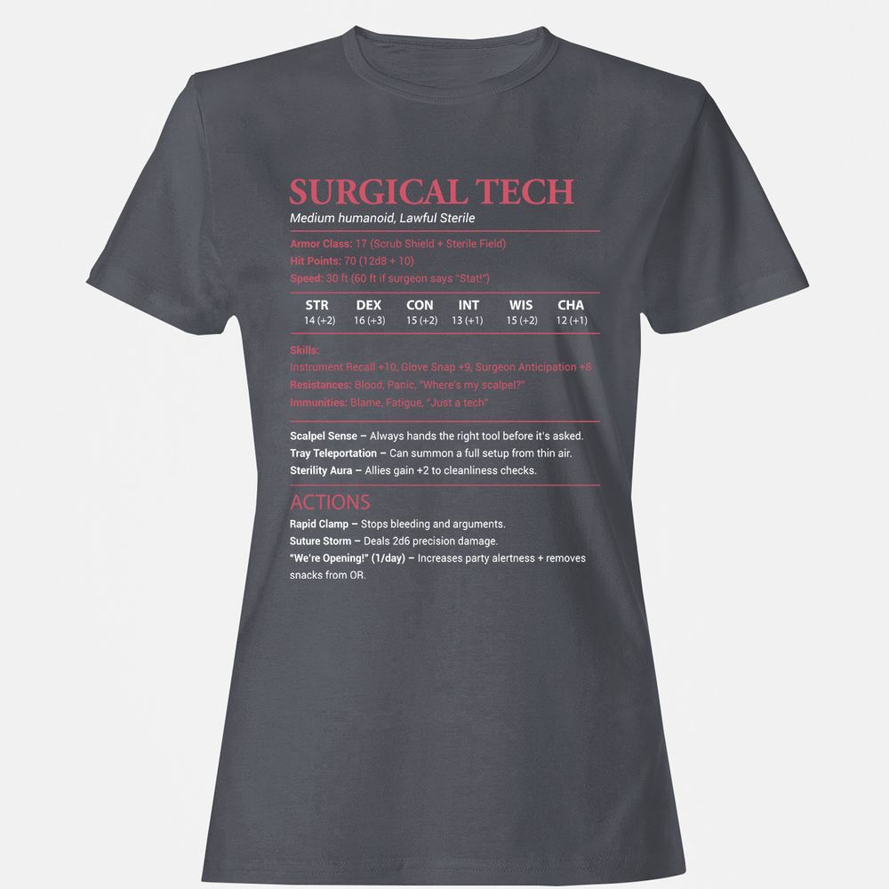 Surgical Tech Women's T-Shirt - Dark Heather - 5