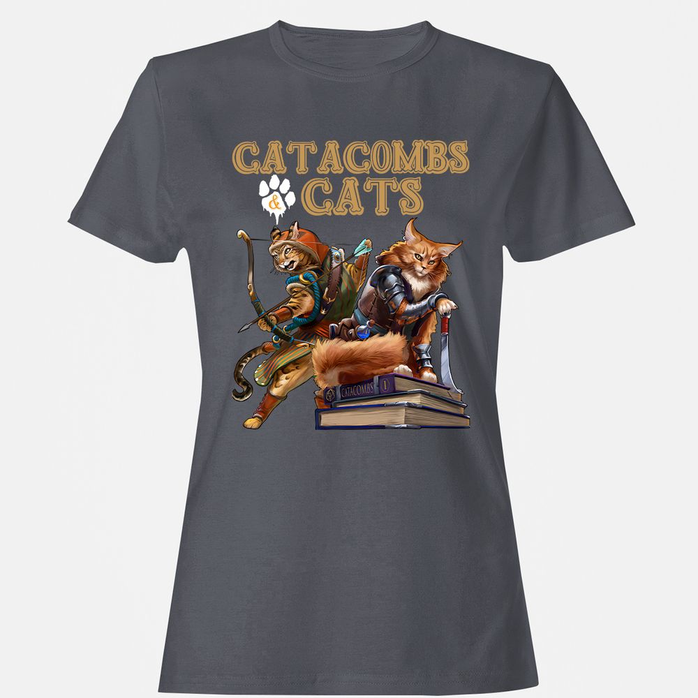Catacombs & Cats Women's T-Shirt - Dark Heather - 5
