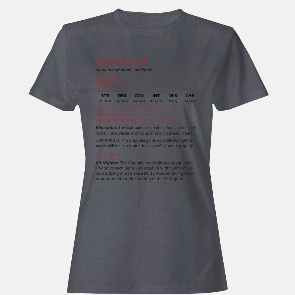 Graduate Stats Women's T-Shirt - Dark Heather - 5