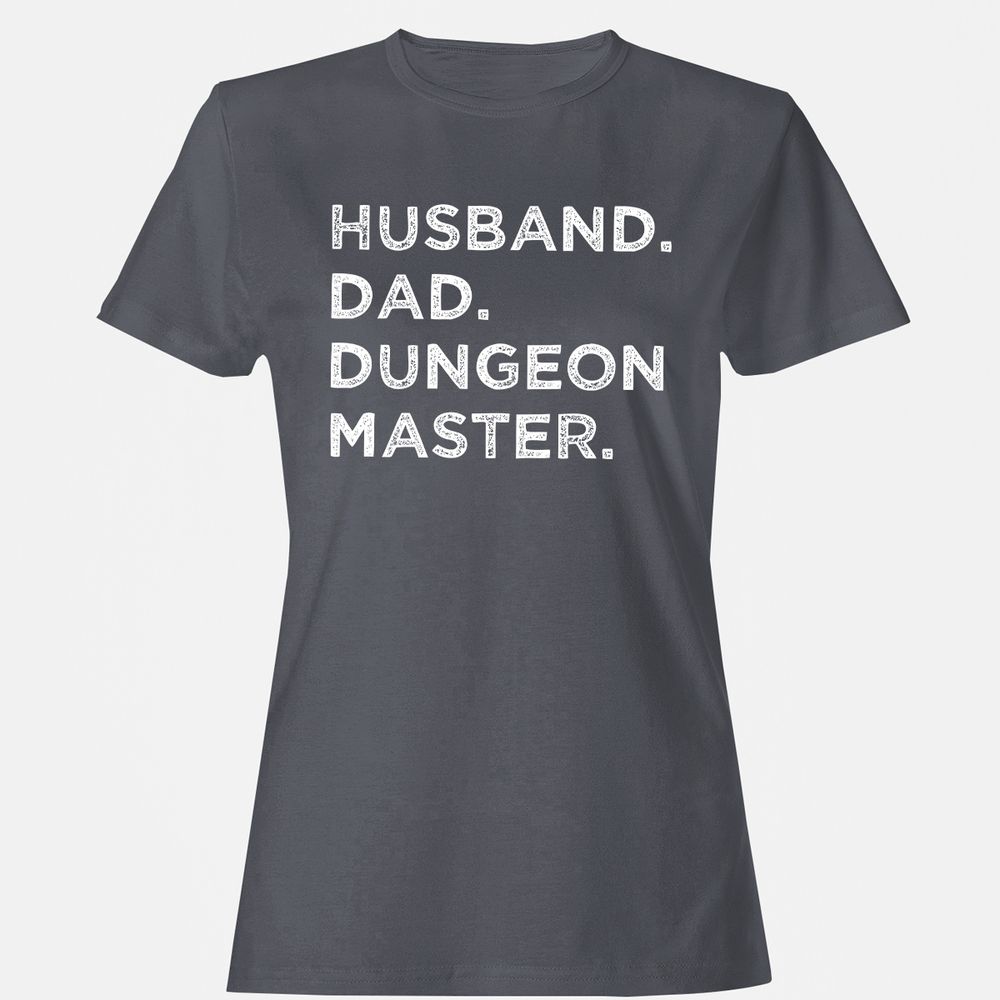 Husband Dad Dungeon Master Women's T-Shirt - Dark Heather - 5