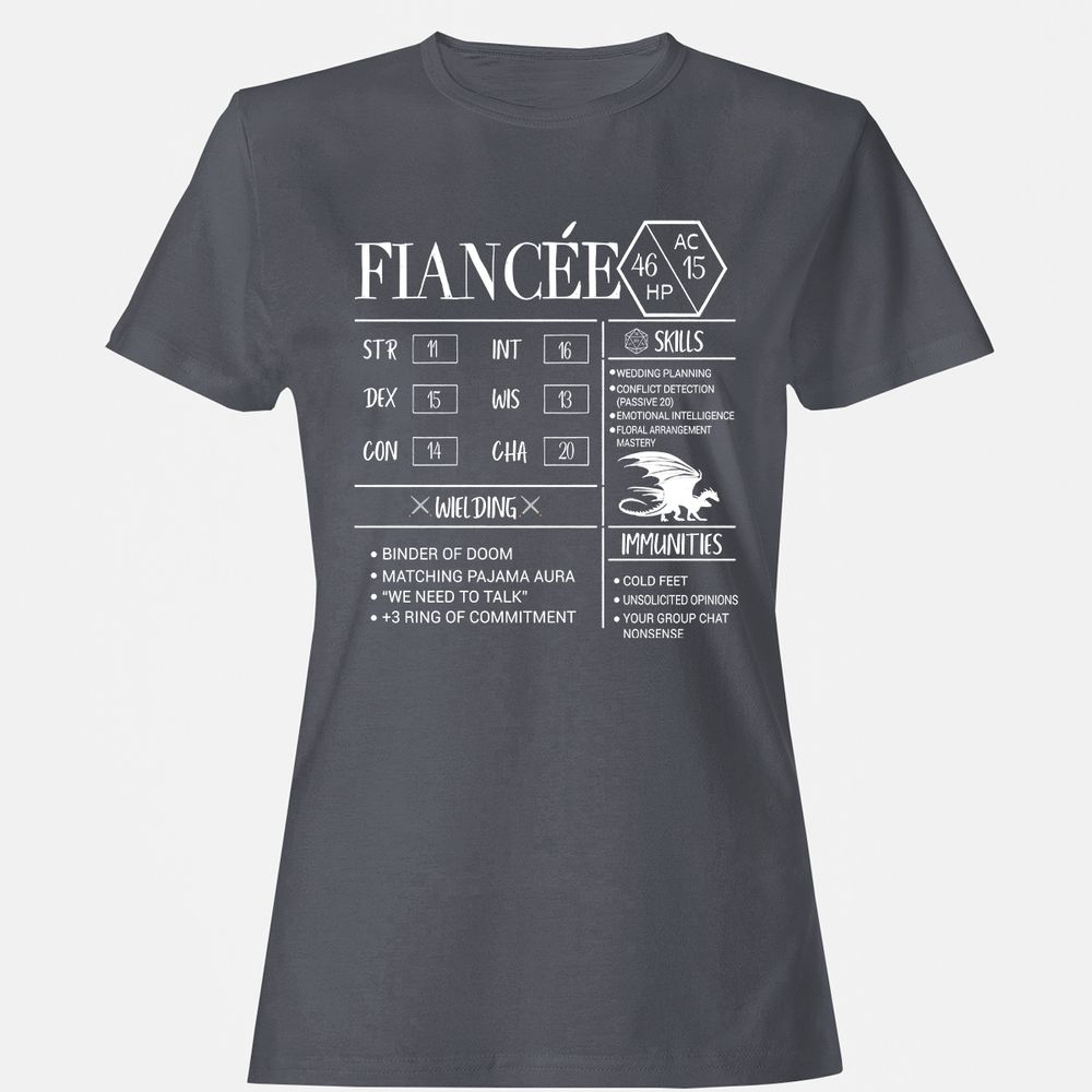 Fiancee Stats Women's T-Shirt - Dark Heather - 5