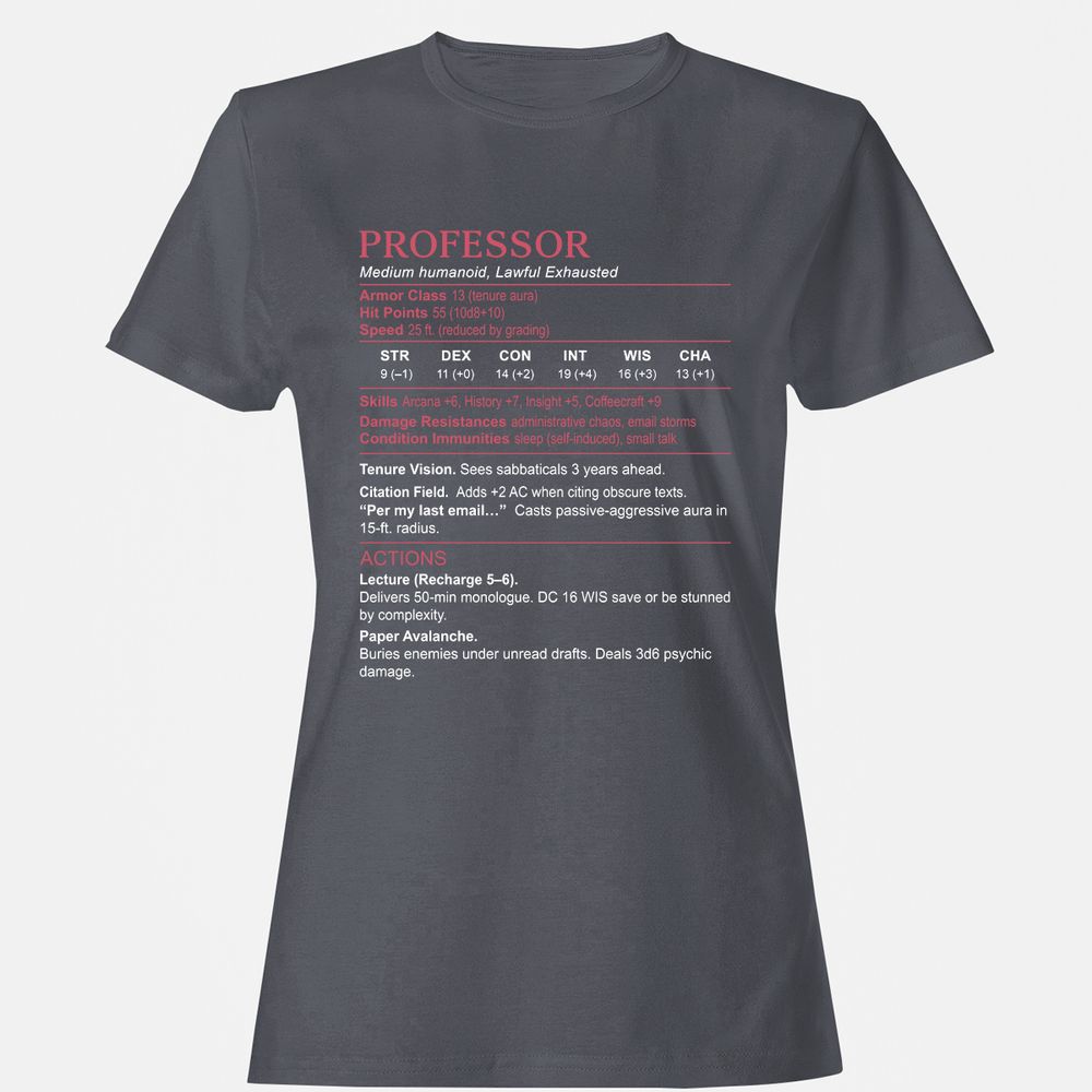 Professor Stats Women's T-Shirt - Dark Heather - 5