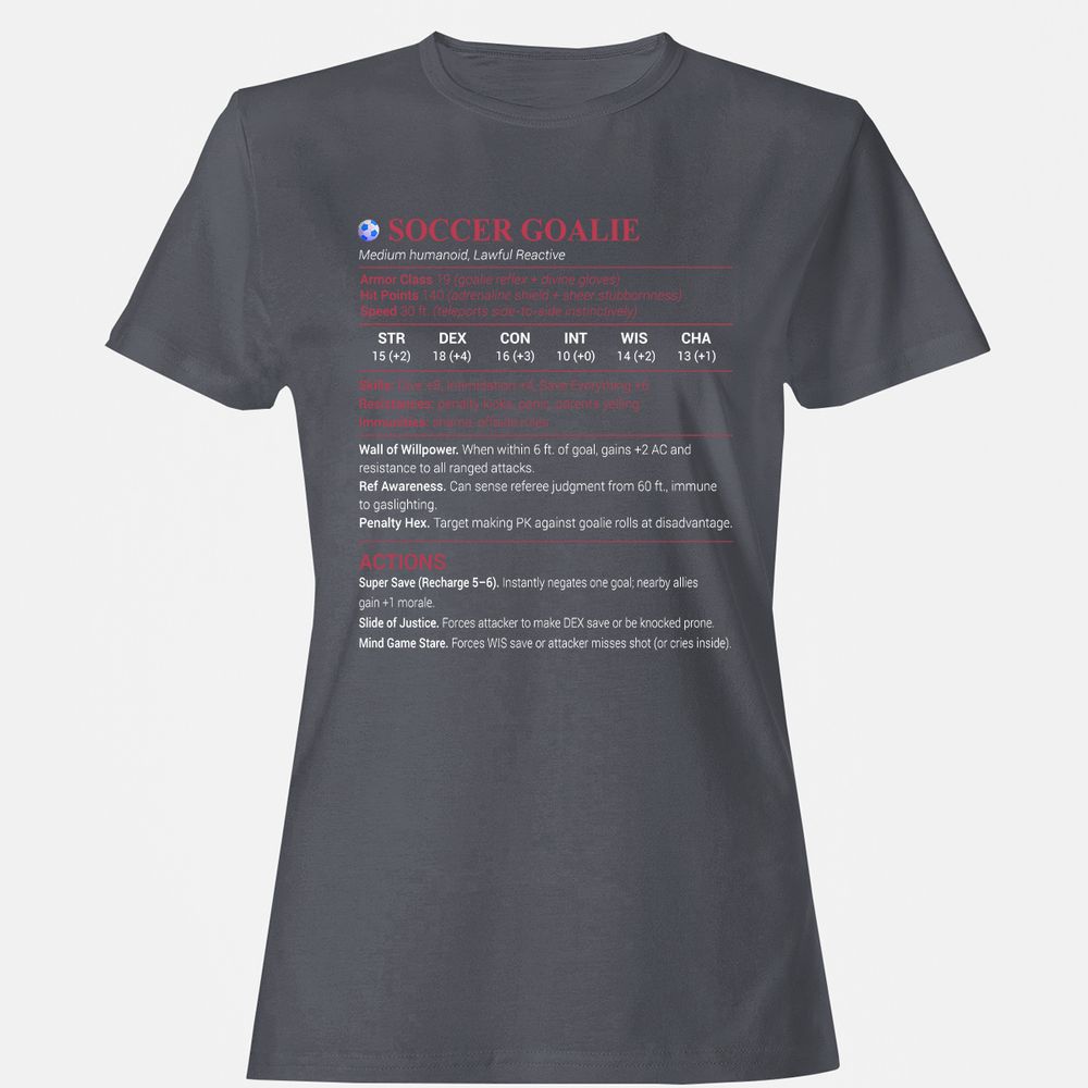Soccer Goalie Women's T-Shirt - Dark Heather - 5
