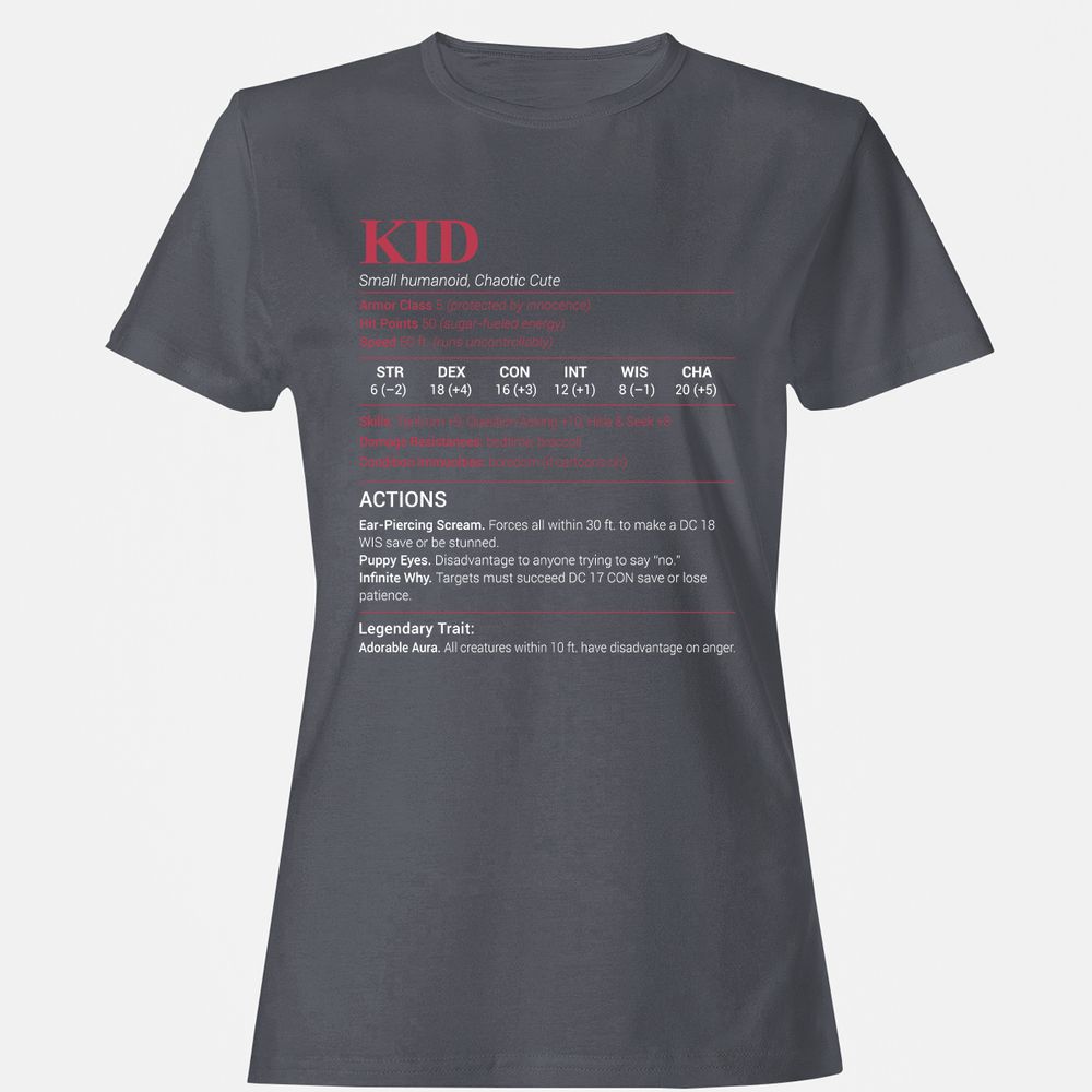 Kid Stats Women's T-Shirt - Dark Heather - 5