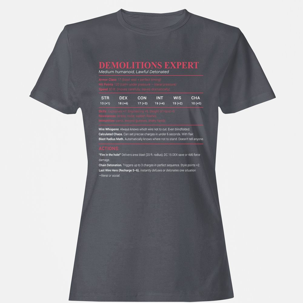 DEMOLITIONS EXPERT Women's T-Shirt - Dark Heather - 5