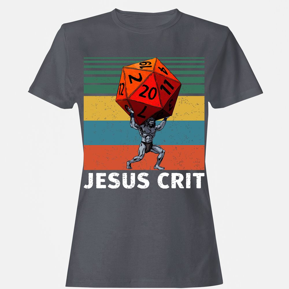 Jesus Crit Women's T-Shirt - Dark Heather - 5