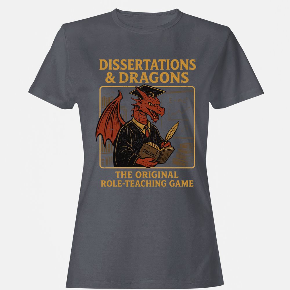 Disserations & Dragons Women's T-Shirt - Dark Heather - 5