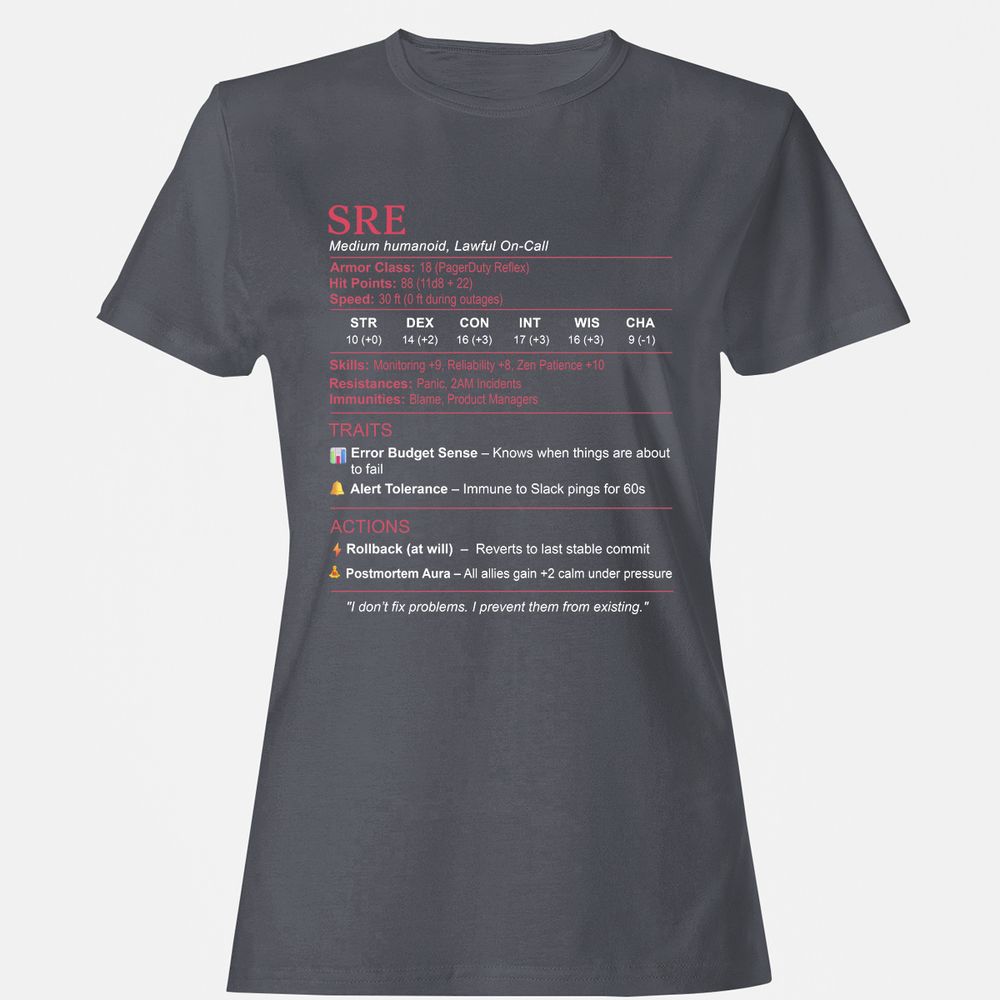 SRE Stats Women's T-Shirt - Dark Heather - 5