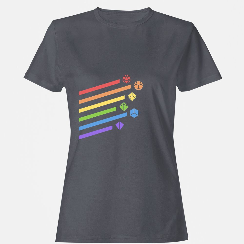 Rainbow Dice Set Women's T-Shirt - Dark Heather - 5