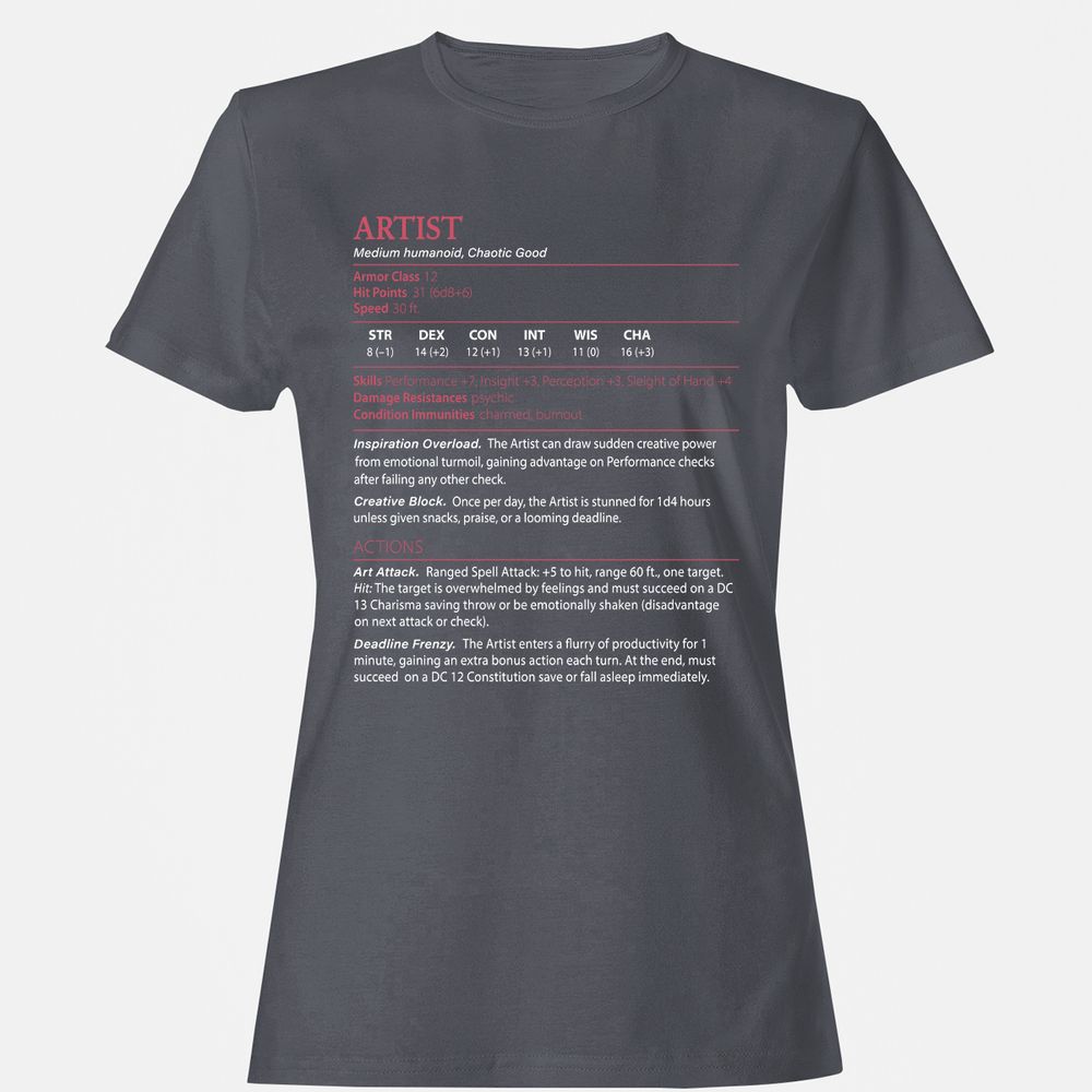 Artist Stats Women's T-Shirt - Dark Heather - 5