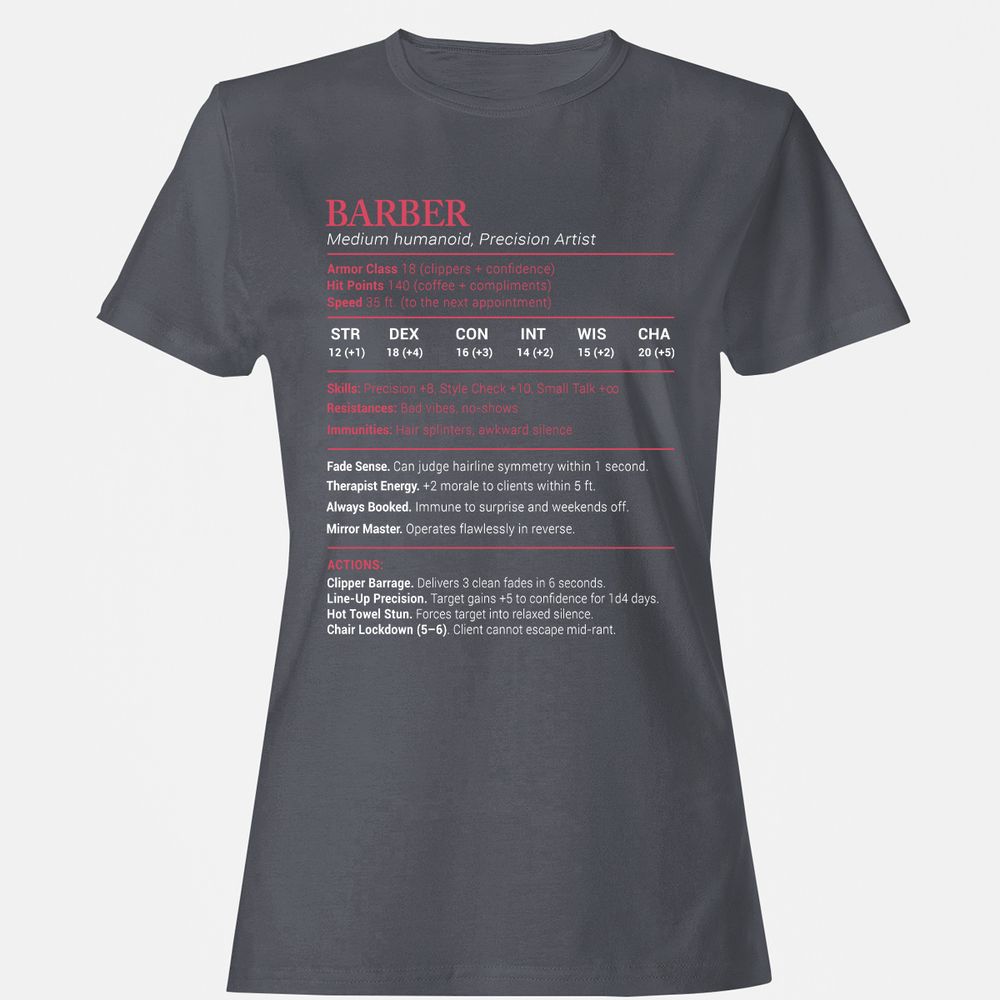 Barber Stats Women's T-Shirt - Dark Heather - 5