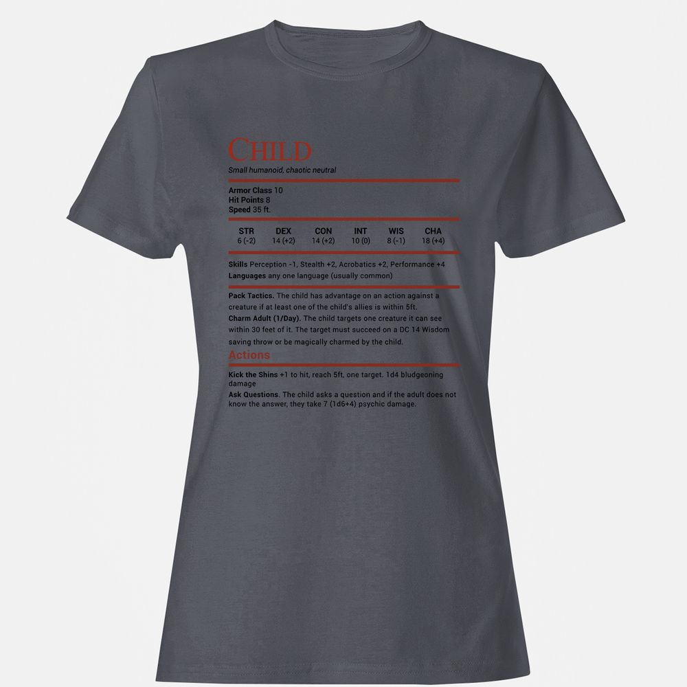 Child Stats Women's T-Shirt - Dark Heather - 5