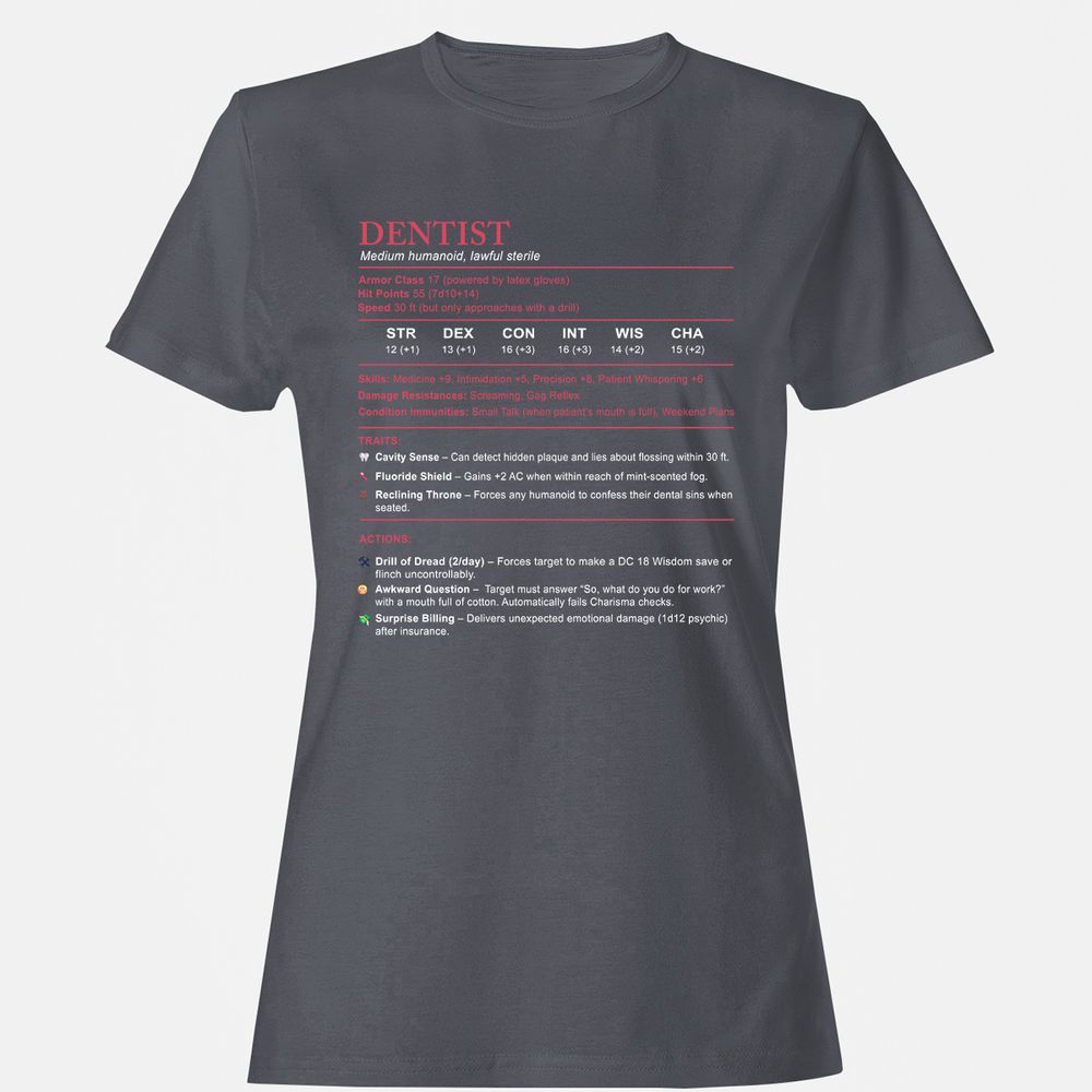 Dentist Stats Women's T-Shirt - Dark Heather - 5